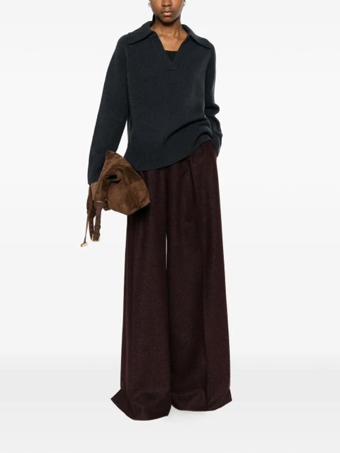 Weekend Max Mara pleated wide-leg trousers - Purple - zdjęcie produktu nr 2