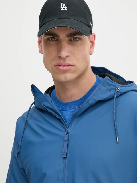 Rains kurtka Storm Breaker W3 kolor niebieski przejściowa oversize 18370