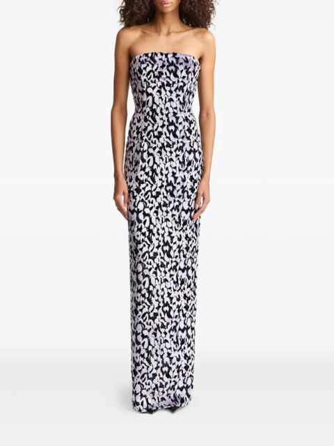 16Arlington Minelli devore strapless midi dress - Purple