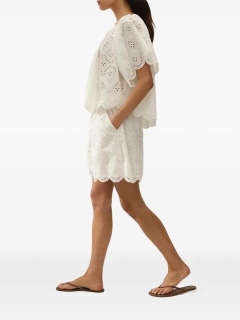 Faithfull the Brand Fondaco scalloped top - White