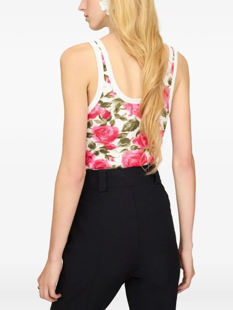 Chloé Henley floral-print tank top - White