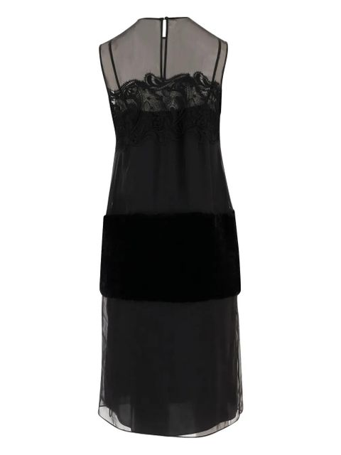 Ferragamo lace-panel midi dress - Black - zdjęcie produktu nr 2