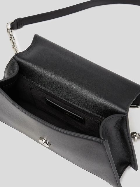 Karl Lagerfeld torebka skórzana K/SIGNATURE kolor czarny A3W30138