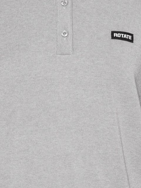 ROTATE BIRGER CHRISTENSEN logo-patch polo sweater - Grey - zdjęcie produktu nr 2