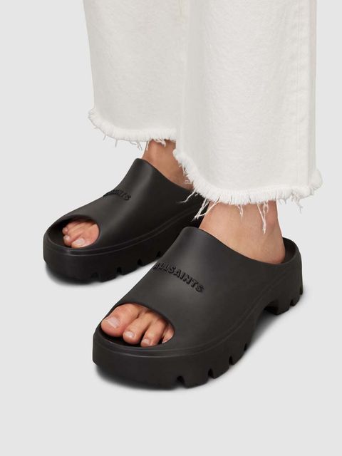 AllSaints klapki Eclipse Flatform damskie kolor czarny na platformie WF560Y