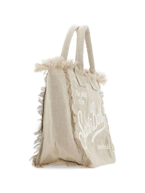 MC2 Saint Barth Vanity linen fringe-trimmed tote bag - Neutrals - zdjęcie produktu nr 2