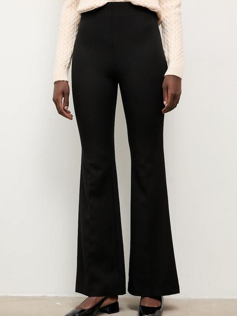 Answear.LAB spodnie damskie kolor czarny dzwony high waist