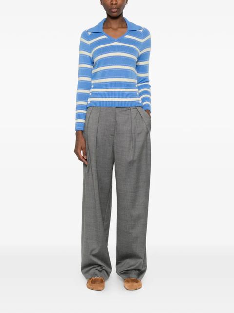 Guest In Residence Port button striped sweater - Blue - zdjęcie produktu nr 2