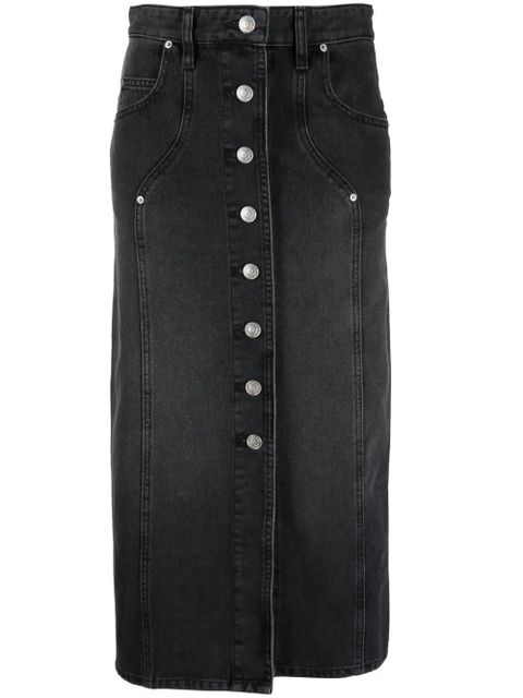 MARANT ÉTOILE Vandy denim midi skirt - Black