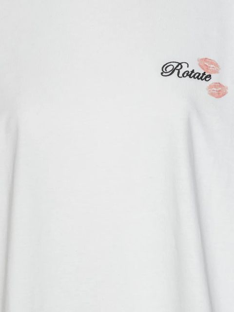 ROTATE BIRGER CHRISTENSEN logo-embroidered lip-detail T-shirt - White