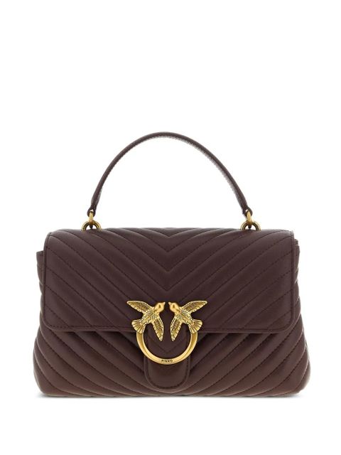 PINKO small Love Lady Puff chevron-quilted leather tote bag - Brown - zdjęcie produktu nr 1