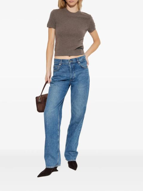 Alexander Wang logo-label knitted top - Brown