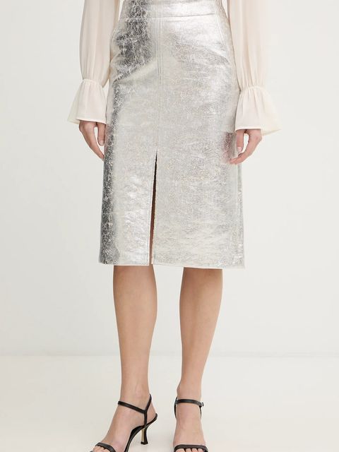 OUI spódnica kolor srebrny mini prosta 96027 - zdjęcie produktu nr 1