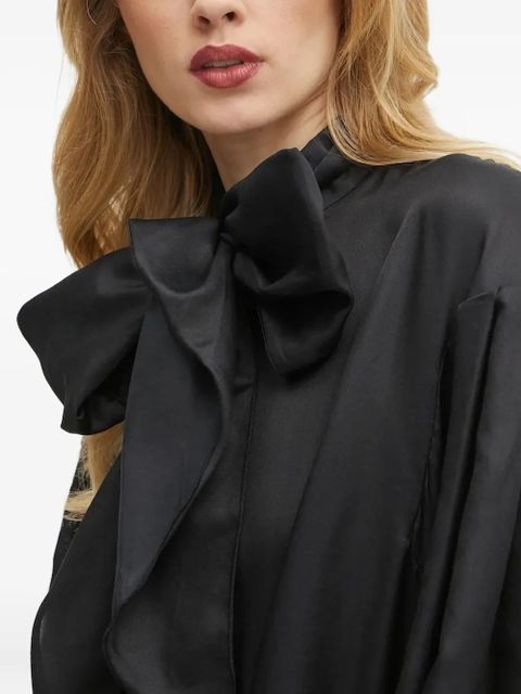 Charo Ruiz Ibiza bow-detail balloon-sleeve top - Black