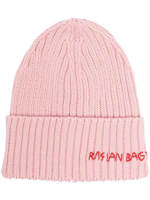 Ruslan Baginskiy hand-embroidered ribbed beanie - Pink - zdjęcie produktu nr 1