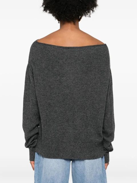 Eleh boat-neck cotton sweater - Grey