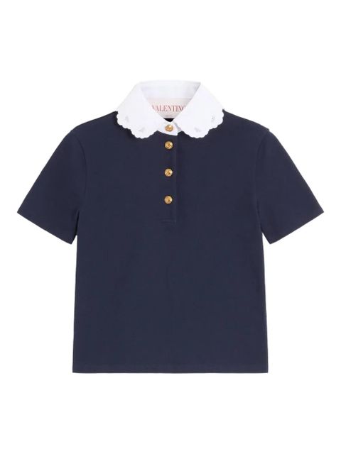 Valentino Garavani embroidered polo shirt - Blue - zdjęcie produktu nr 1