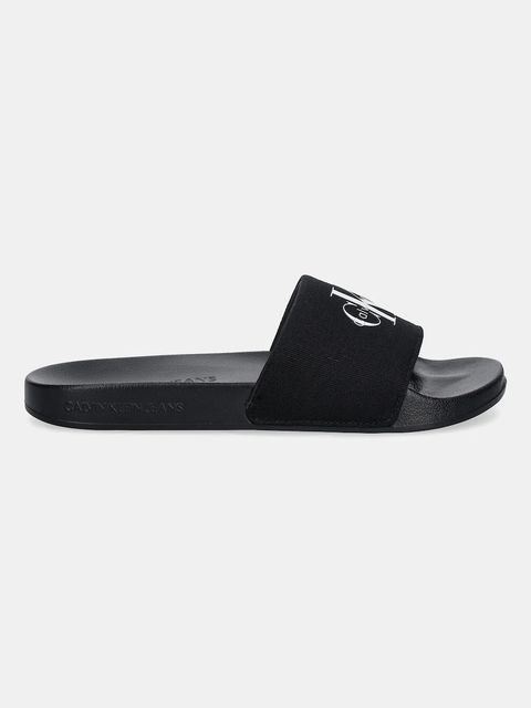 Calvin Klein Jeans klapki SLIDE MONOGRAM WN LOGO CK damskie kolor czarny YW0YW01967