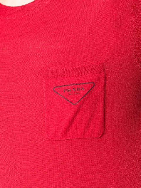 Prada logo print T-shirt - Red