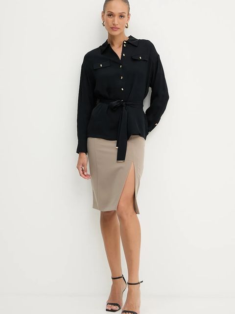 Marciano by Guess koszula ANITA damska kolor czarny relaxed z kołnierzykiem klasycznym 5YGH13 7356A