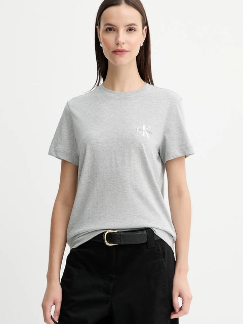 Calvin Klein Jeans t-shirt bawełniany damski kolor szary LV047C905G