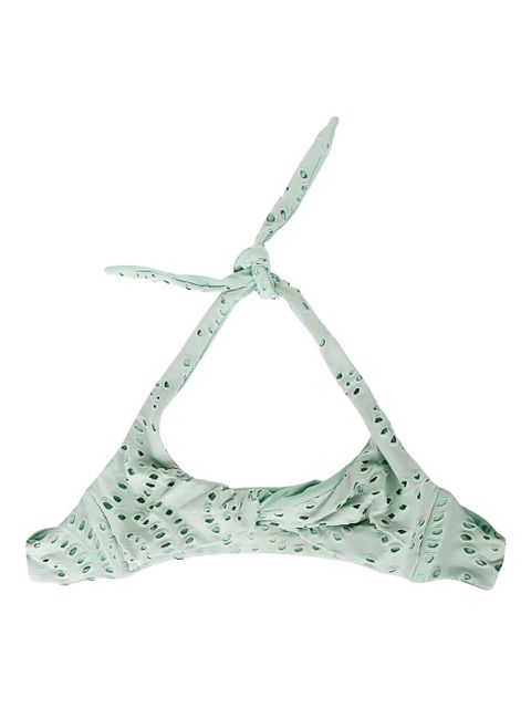 MC2 Saint Barth Leda eyelet-detail triangle bikini top - Green - zdjęcie produktu nr 1