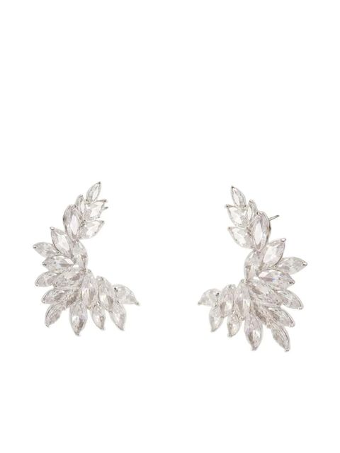 Self-Portrait Crystal Cuff Earrings - Silver