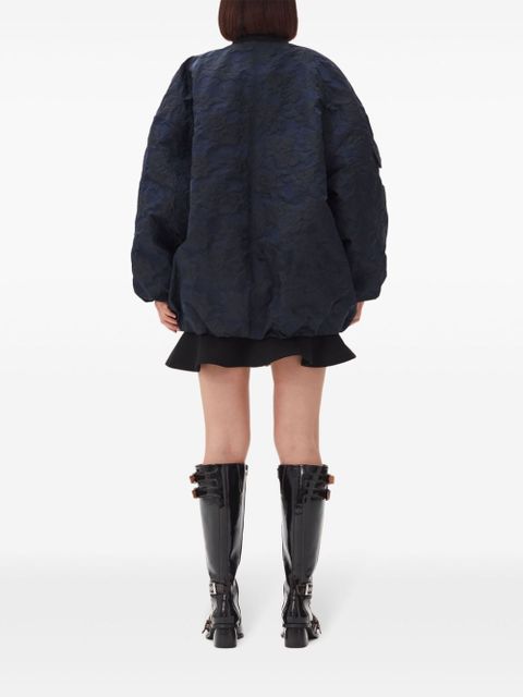 GANNI jacquard zip-up bomber jacket - Blue