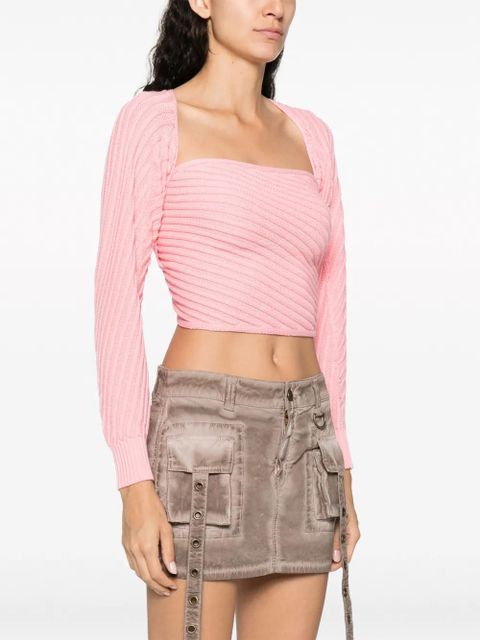 Gimaguas Marianne Mangas ribbed-knit jumper - Pink