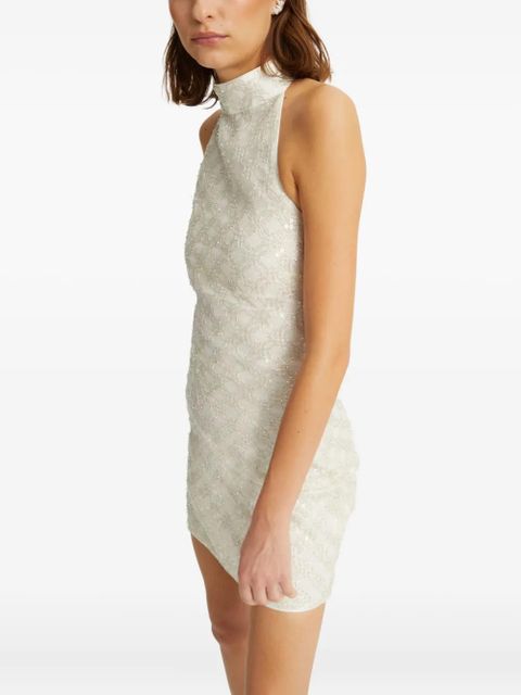 ROTATE BIRGER CHRISTENSEN sequinned halterneck dress - White