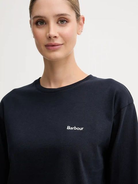 Barbour longsleeve bawełniany LAVENSDALE kolor granatowy LML0899