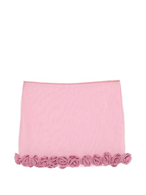 Oséree rose trim short skirt - Pink