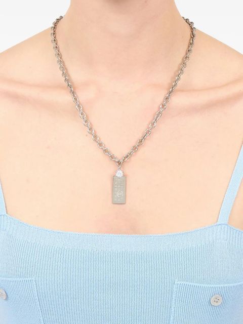 MM6 Maison Margiela plaque necklace - Silver - zdjęcie produktu nr 2