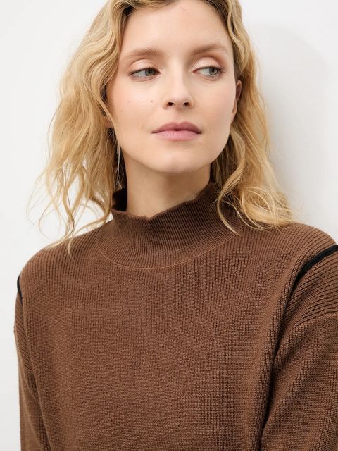 Answear.LAB sweter z kaszmirem damski kolor brązowy z półgolfem - zdjęcie produktu nr 2