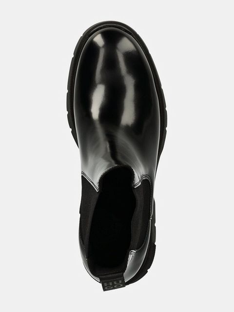 HUGO sztyblety Kris damskie kolor czarny na płaskim obcasie 50529828