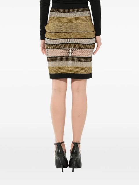 Balmain striped skirt - Black