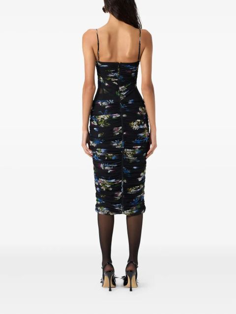 Blumarine floral-print midi dress - Black