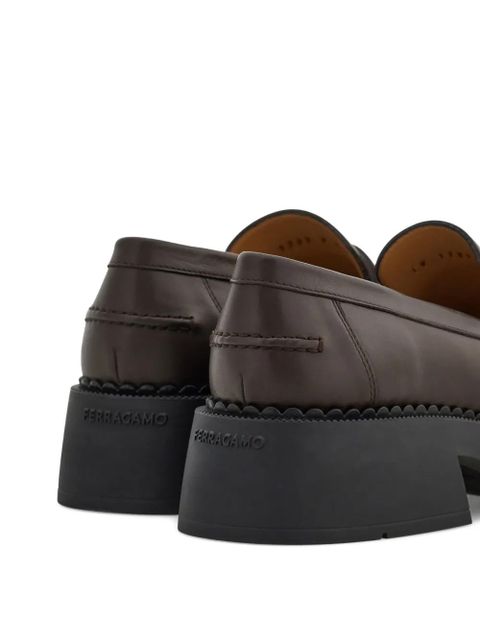 Ferragamo leather loafers - Brown