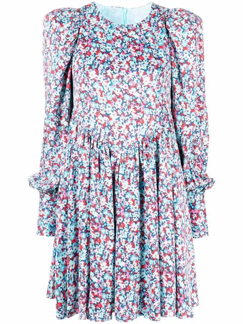 ROTATE BIRGER CHRISTENSEN floral-print long-sleeve midi dress - Blue - zdjęcie produktu nr 1