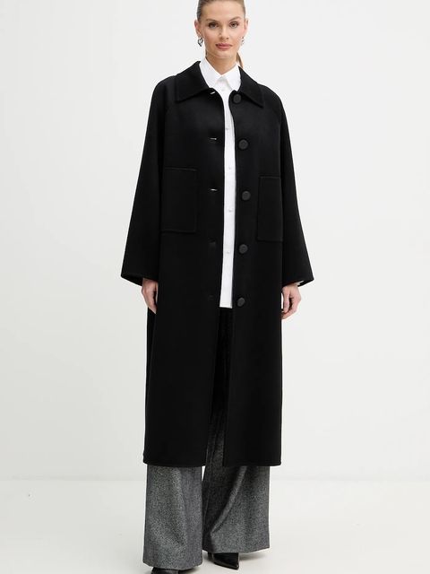 Armani Exchange płaszcz z dodatkiem wełny kolor czarny XW001234 AF16216