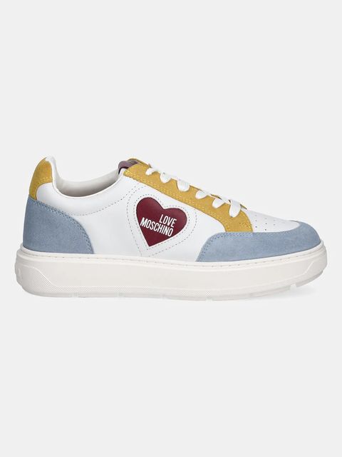 Love Moschino sneakersy skórzane kolor biały JA15154G1MIAA10B