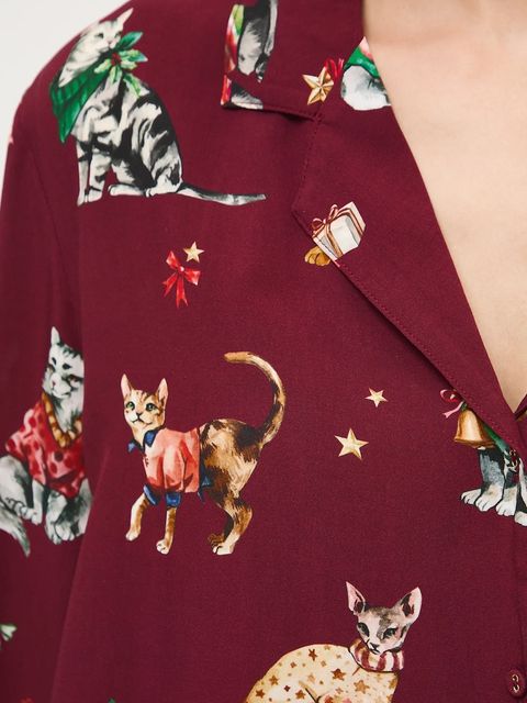 Medicine piżama damska kolor bordowy