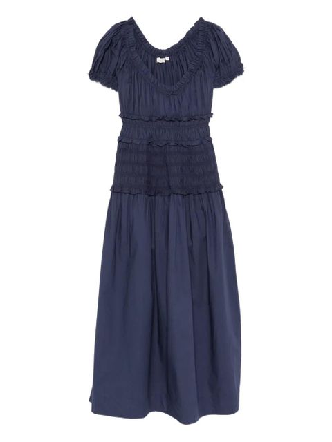 DÔEN ruffled scoop-neck dress - Blue - zdjęcie produktu nr 1