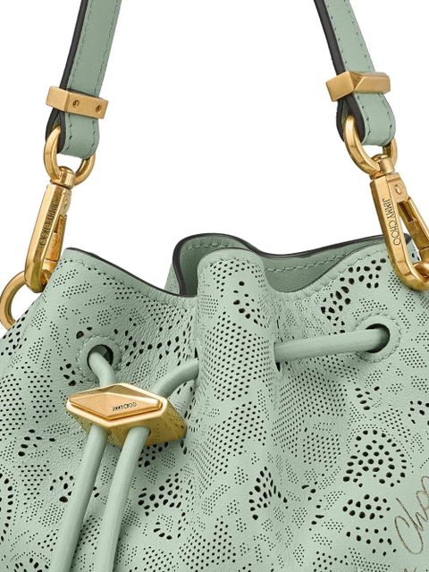 Jimmy Choo small Cinch perforated-detail shoulder bag - Green