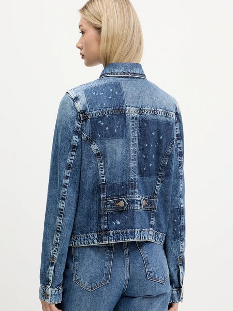 Guess Originals kurtka jeansowa HARRINGTON kolor niebieski przejściowa W5YN69 D5R01