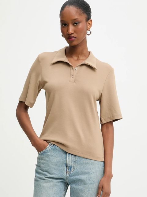 Answear.LAB polo kolor beżowy