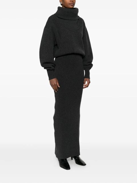 Jacquemus wool-blend turtleneck dress - Grey - zdjęcie produktu nr 2