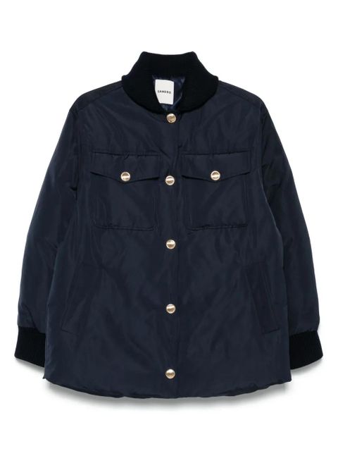 SANDRO collared bomber jacket - Blue - zdjęcie produktu nr 1