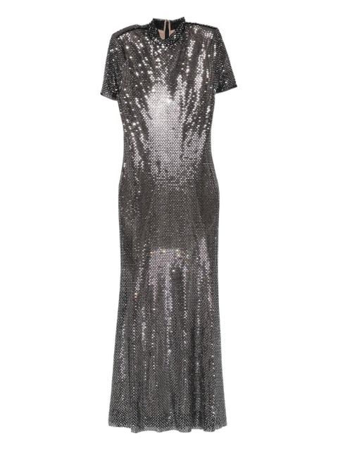 Self-Portrait embellished short-sleeve midi dress - Black - zdjęcie produktu nr 1