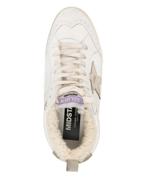Golden Goose Mid Star Nappa upper shiny sneakers - White